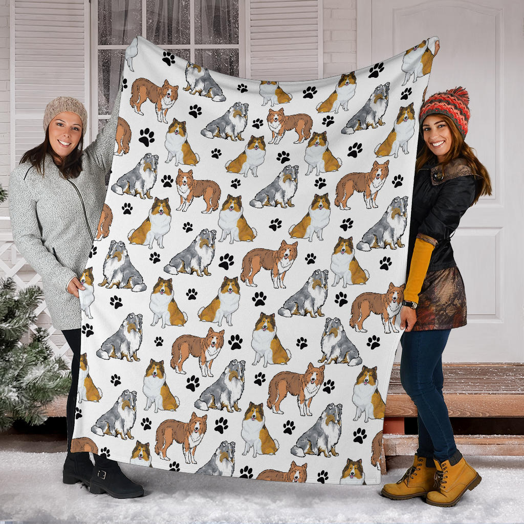 Shetland Sheepdog Paw Blanket