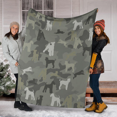 Airedale Terrier Camo Blanket