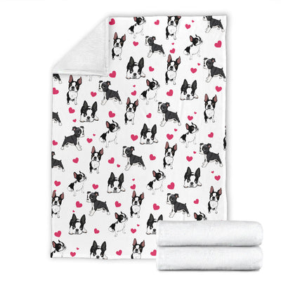Boston Terrier Heart Blanket