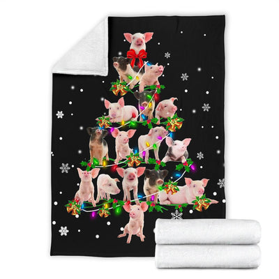 Pig Christmas Tree Blanket