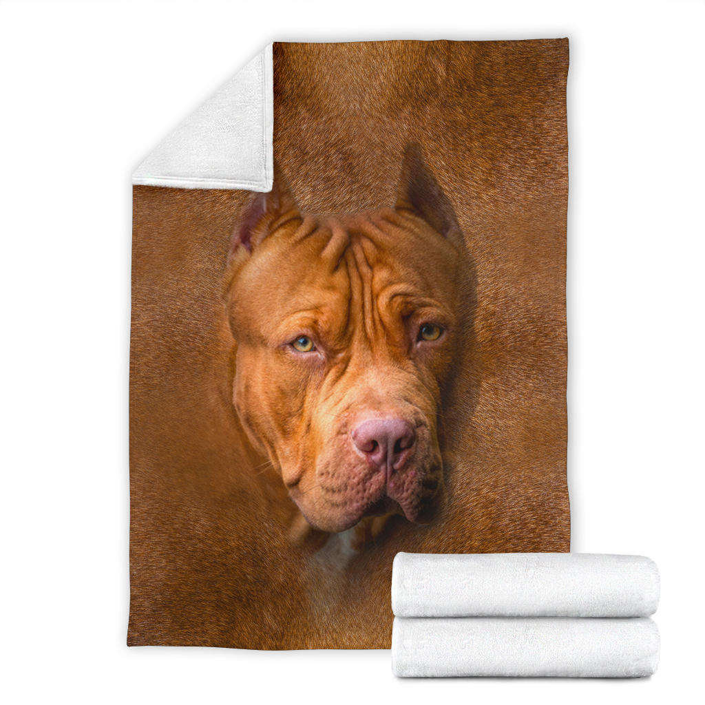 American Pit Bull Terrier Face Hair Blanket