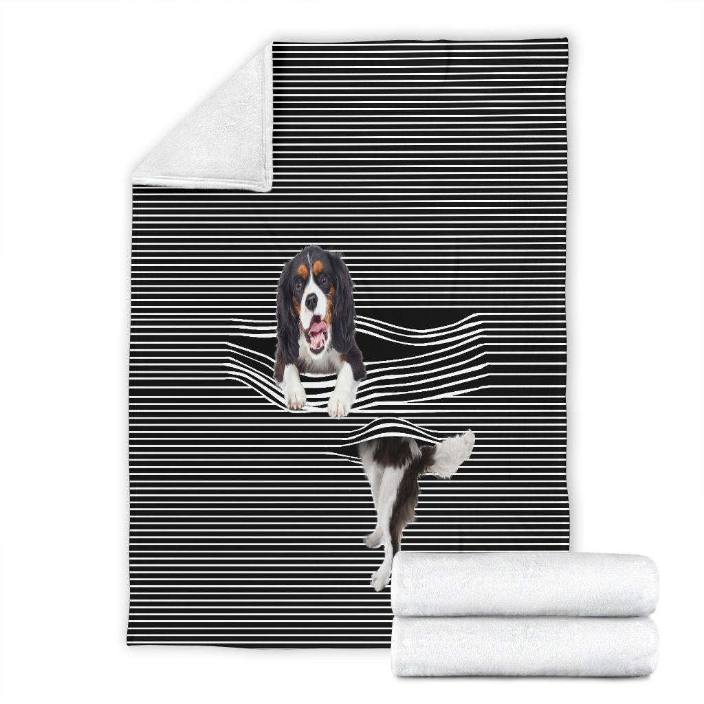 King Charles Spaniel Back and White Blanket
