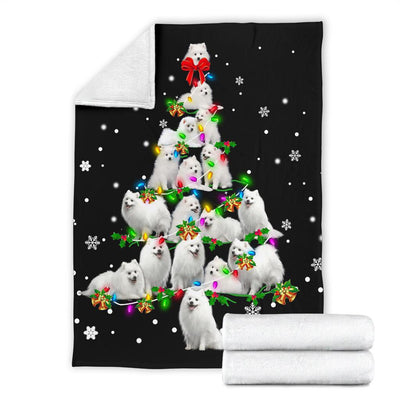 Japanese Spitz Christmas Tree Blanket