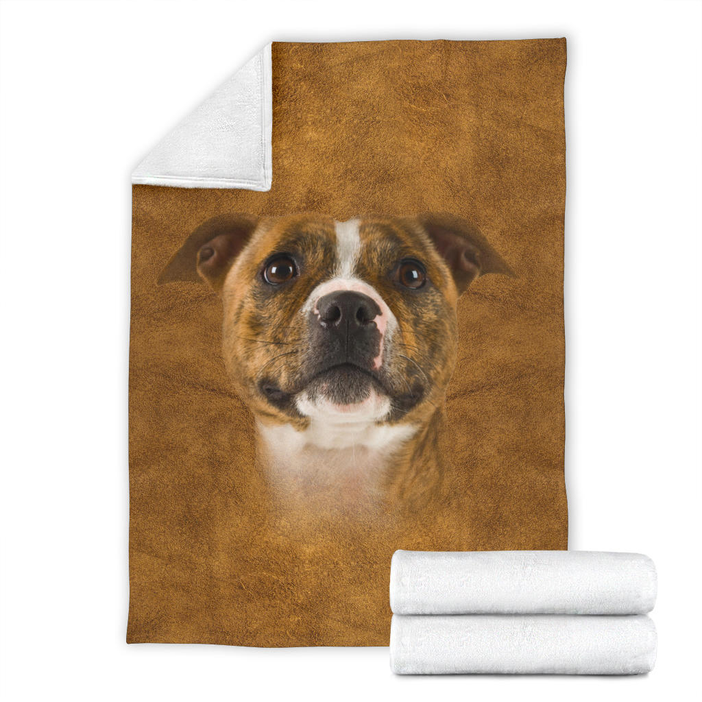 Staffordshire Bull Terrier Face Hair Blanket