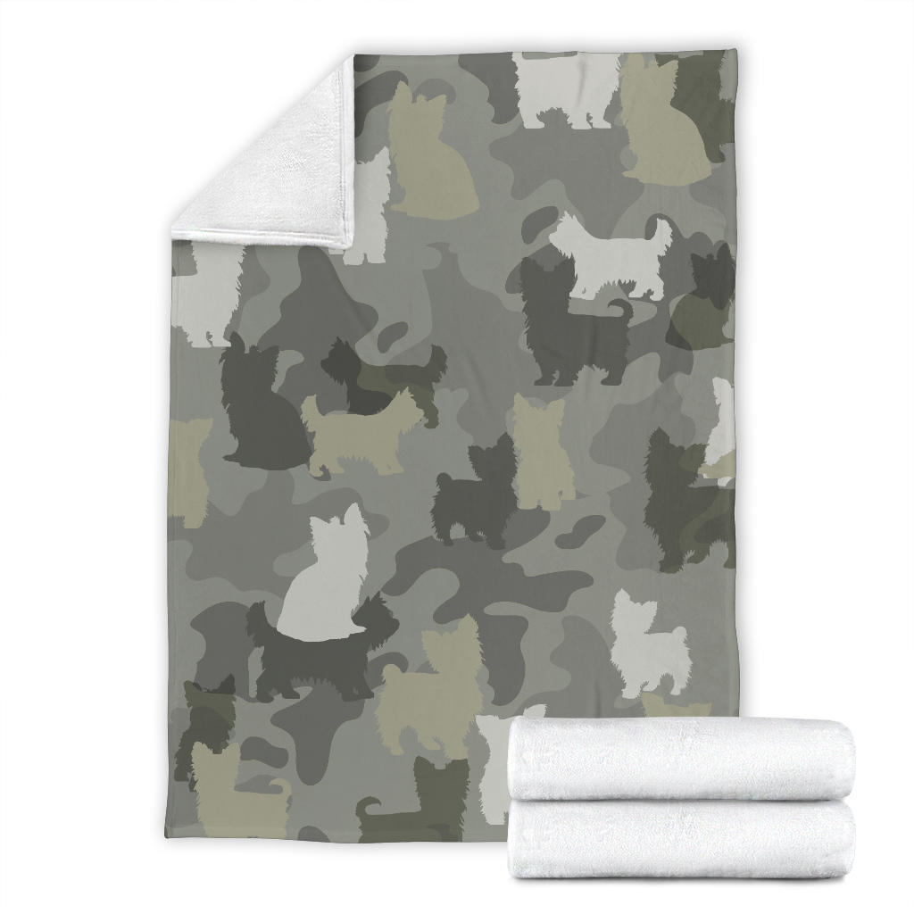 Yorkshire Terrier Camo Blanket