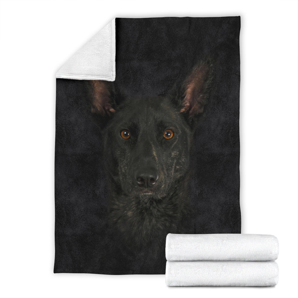 Dutch Shepherd Face Hair Blanket