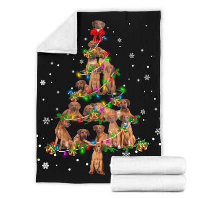 Rhodesian Ridgeback Christmas Tree Blanket