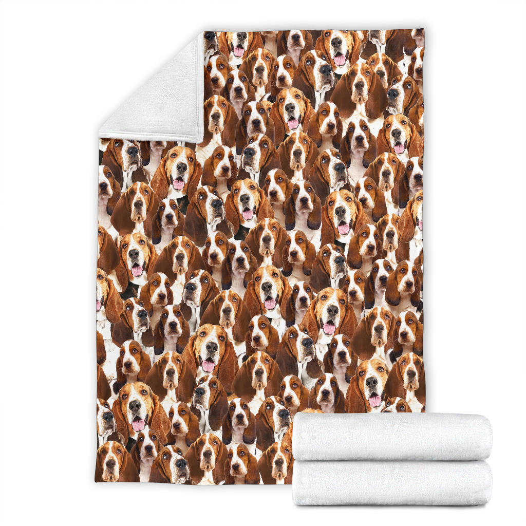 Basset Hound Full Face Blanket