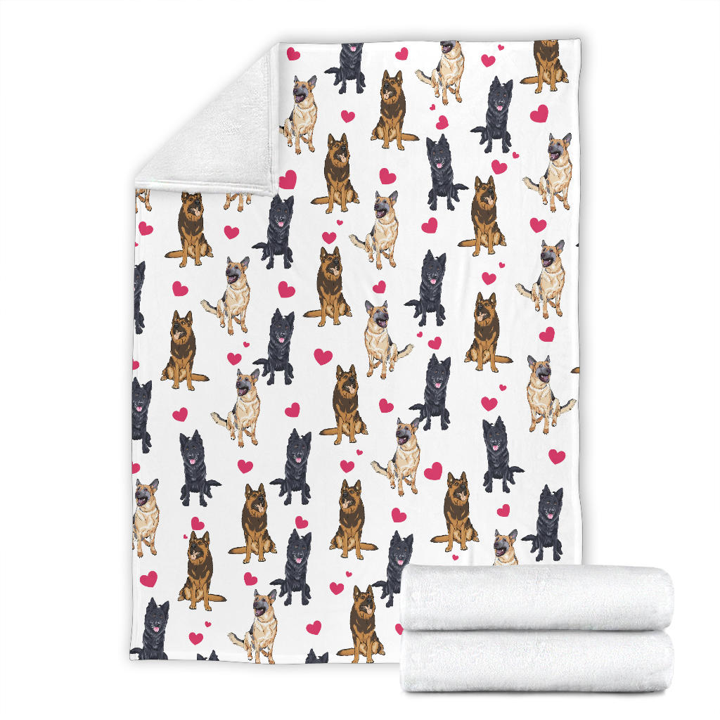 Belgian Malinois Heart Blanket