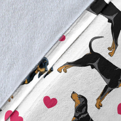 Black and Tan Coonhound Heart Blanket