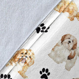 Cavachon Paw Blanket