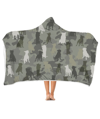 Staffordshire Bull Terrier Camo 3D Hooded Blanket