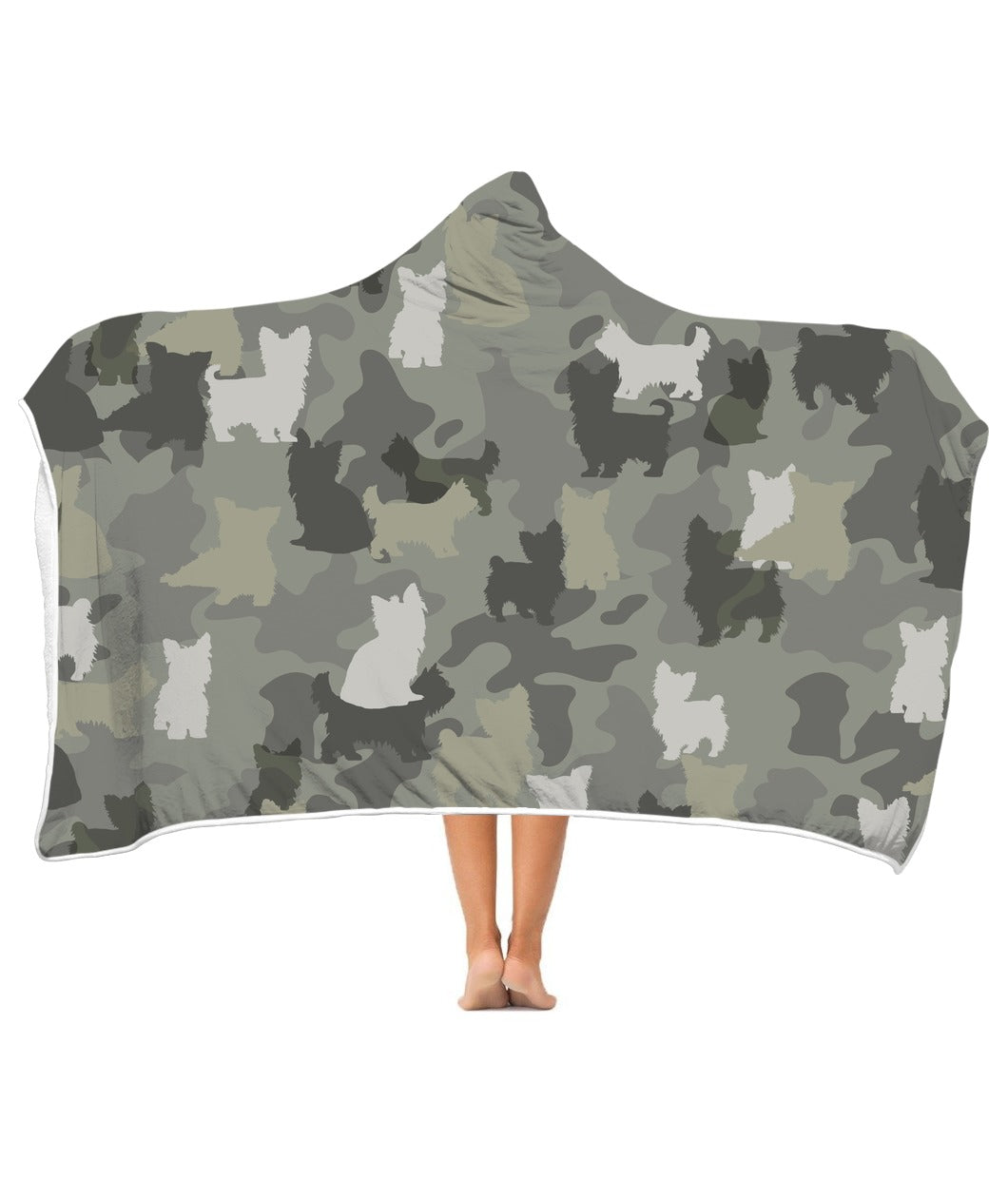 Yorkshire Terrier Camo 3D Hooded Blanket